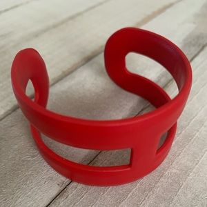 Red Faux Leather Cuff